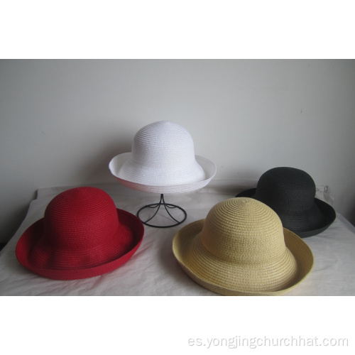 Sombreros para el sol con trenza de papel fino - YJ35